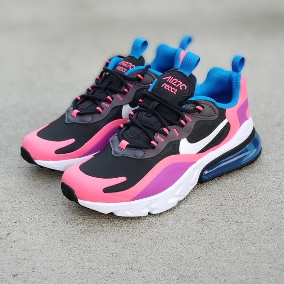 Nike Air Max 270 React White Black Women's Shoes - Picture 9 of 10